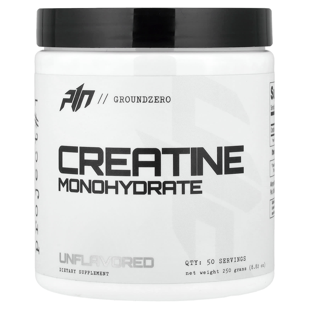 Project 1 Nutrition, моногидрат креатина, без добавок, 250 г (8,82 унции)