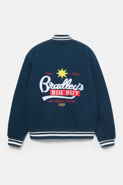 PULL&BEAR Куртка-бомбер "Stranger Things", синий