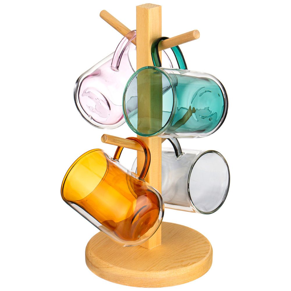 НАБОР ИЗ 4-Х КРУЖЕК "DOUBLE-WALL" 250 МЛ. ДИА=7,5 СМ. В=10,5 СМ. НА ПОДСТАВКЕ (КОР=4НАБ.)