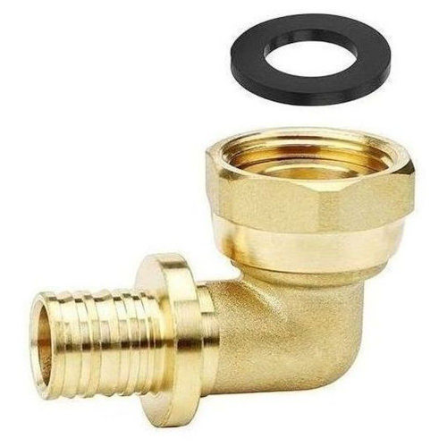 Угол VARMEGA Slide-fit 90 гр., ВР, 16x1/2", с накидн. гайкой, аксиальный, латунь, VM51911