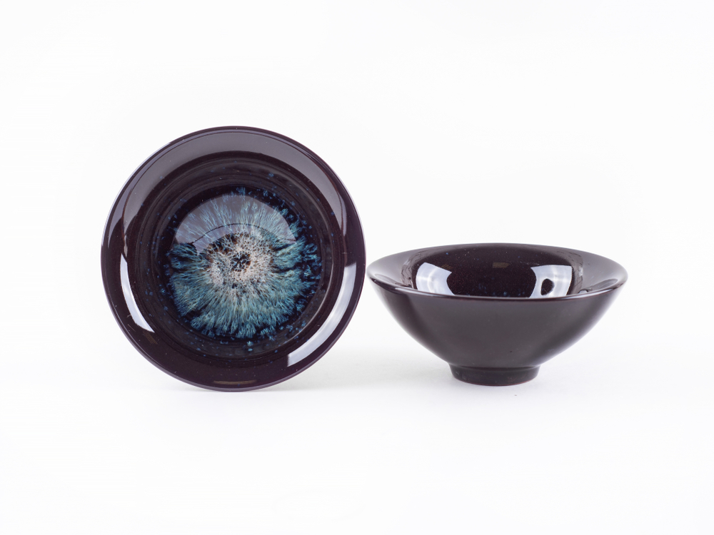 242125.2Y2 УЦЕНКА Пиала ЗОЛОТОЙ ПЕСОК "Конус" 90 мл. синяя, керамика