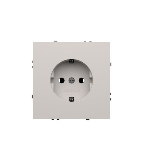 Розетка встраиваемая VOLTUM S70 с заземлением 16А, (белый матовый)