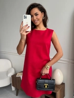 Платье праздничное офисное замшевое сарафан А силуэт