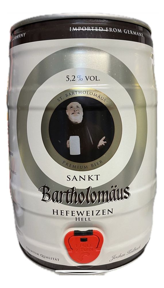 Пиво Санкт Бартоломеус Хефевайцен Хель / Sankt Bartholomaus Hefeweizen Hell 5л - бочонок