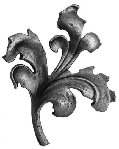 Кованый элемент лист, Литье 155 x135 (5мм) правый R