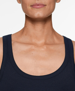 Oysho Топ на бретелях в рубчик, темно-синий