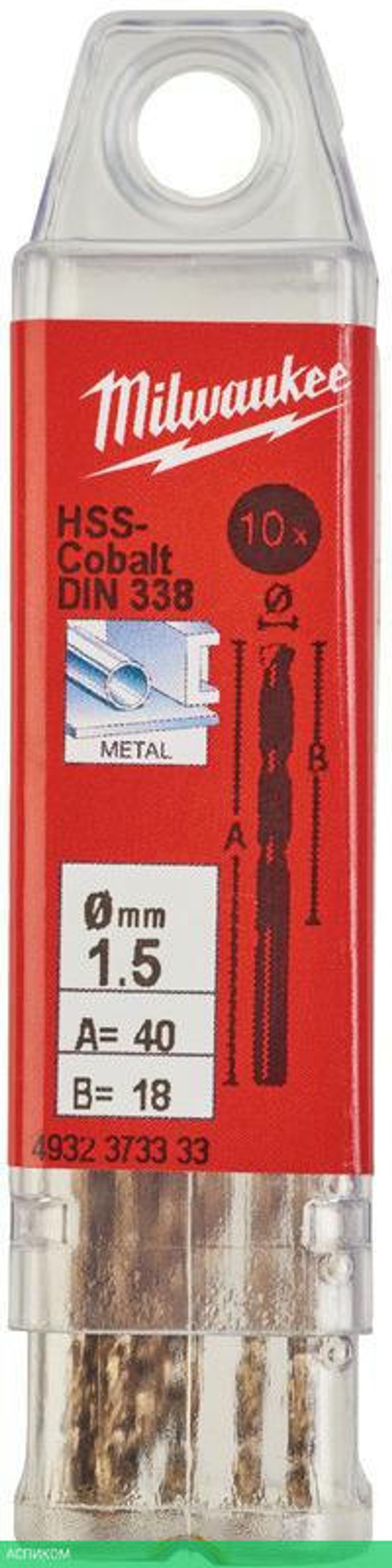 Сверло по металлу Milwaukee HSS-Co 1.5мм 10шт (4932373333)