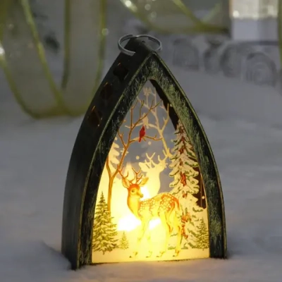 Сувенир с подсветкой «Зимняя история» 9,5*14,5 см, Бронза