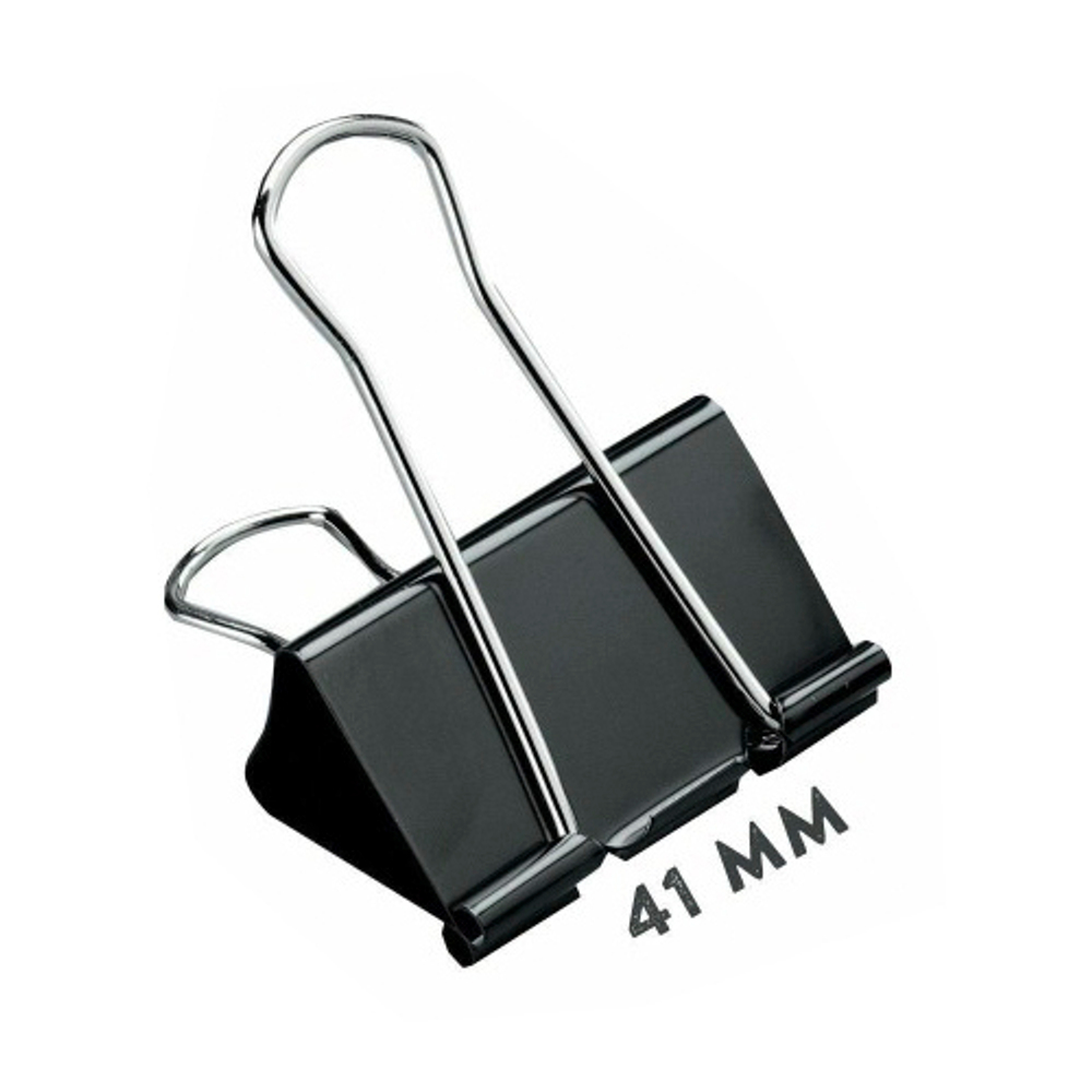 Зажимы для бумаги Miraculous 41 мм, чёрные, 12 шт