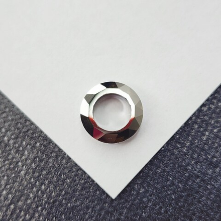 Бублик, р-р 14мм, подвеска, кристалл чёрный