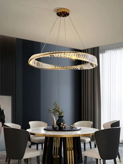 Люстра подвесная светодиодная Lanbos, LED 80 Вт, до 20 кв м, золотая