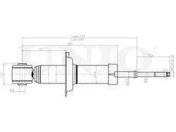 Амортизатор газовый задней подвески UNIO SAB-10555