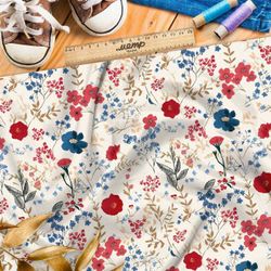 Ткань премиум сатин чудесная цветочная мелодия