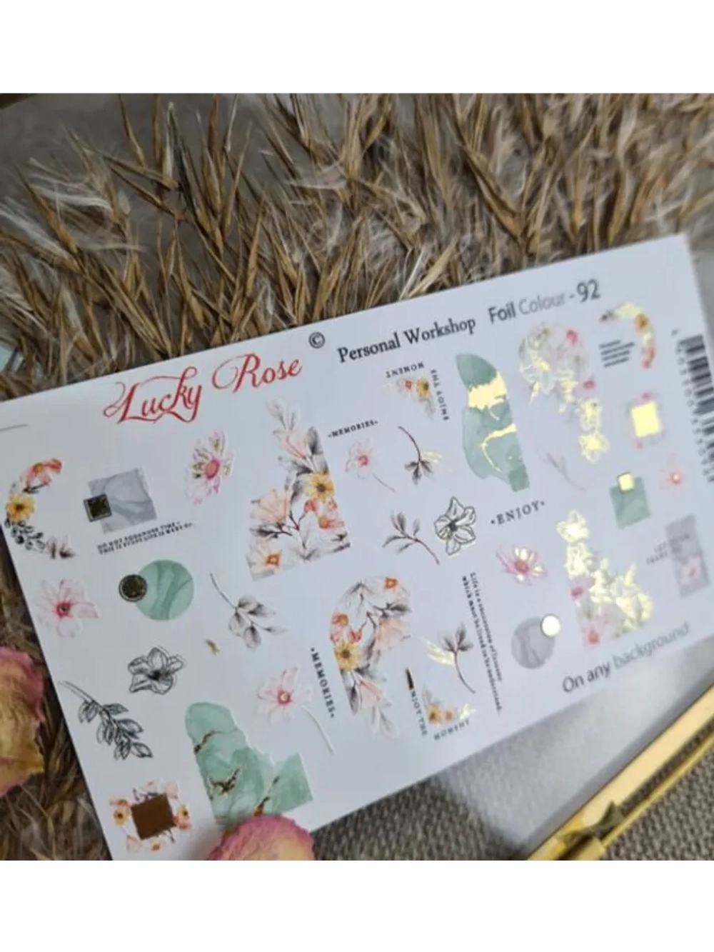Lucky Rose Слайдеры наклейки для ногтей Foil 92