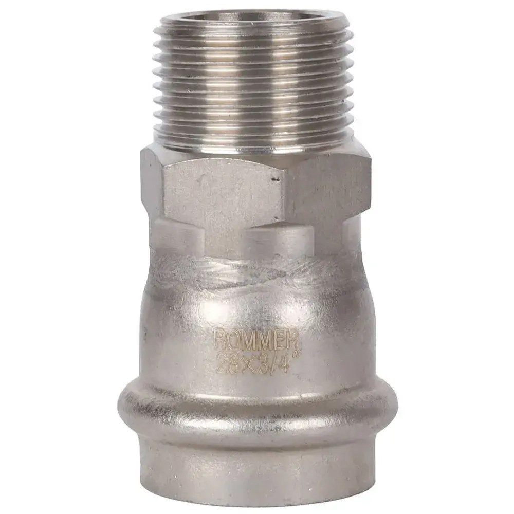 ROMMER Переходник с НР 28x3/4" из нержавеющей стали прессовой
