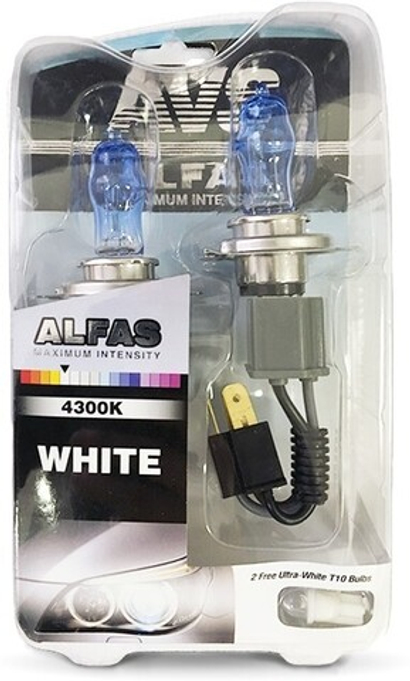 Автолампа 12V H4 75/85W AVS Alfas Maximum Intensity 4300K (к-т 2шт)