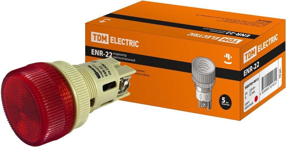 Лампа сигнальная ENR 22 красный TDM