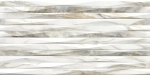 Настенная плитка Alma Ceramica TWU2550EPH24 Euphoria 24.9x50 белая / серая глянцевая / рельефная под мрамор / полосы