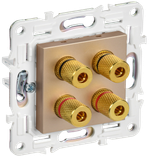 SKANDY Аудиорозетка 4-местная SK-A01Sa песочный IEK