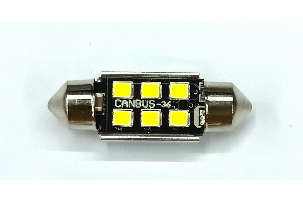 Светодиодная лампа Bunker C5W 6SMD 6000K 12V 36mm Белая Не полярная