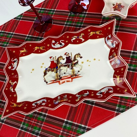 Lenardi 305-190 Прямоугольное блюдо 35см НОВЫЙ ГОД в под.уп.(х12)Фарфор