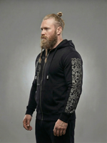 Толстовка с капюшоном и карманом на молнии мужская LEGENDA Варяги черная