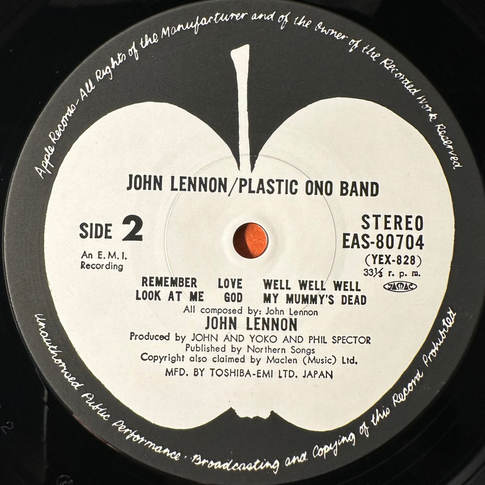 John Lennon ‎– Plastic Ono Band (Япония 1977г.)