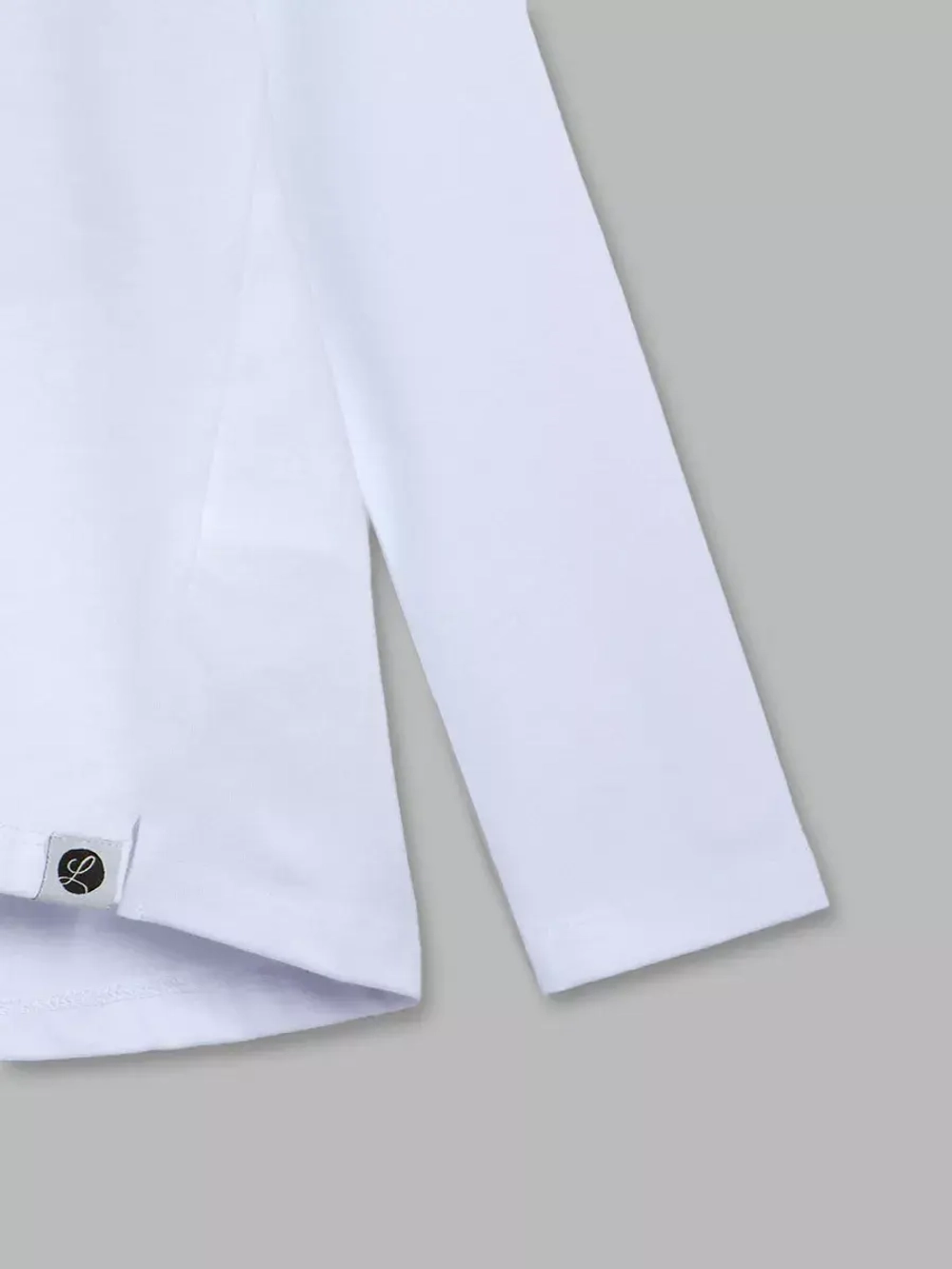 Лонгслив для девочки белый оверсайз