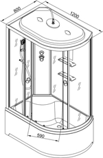 Душевая кабина AvaCan EM 4512 L с электрикой