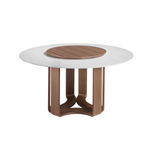 Круглый обеденный стол 1137/DT935 из керамики с мраморной отделкой