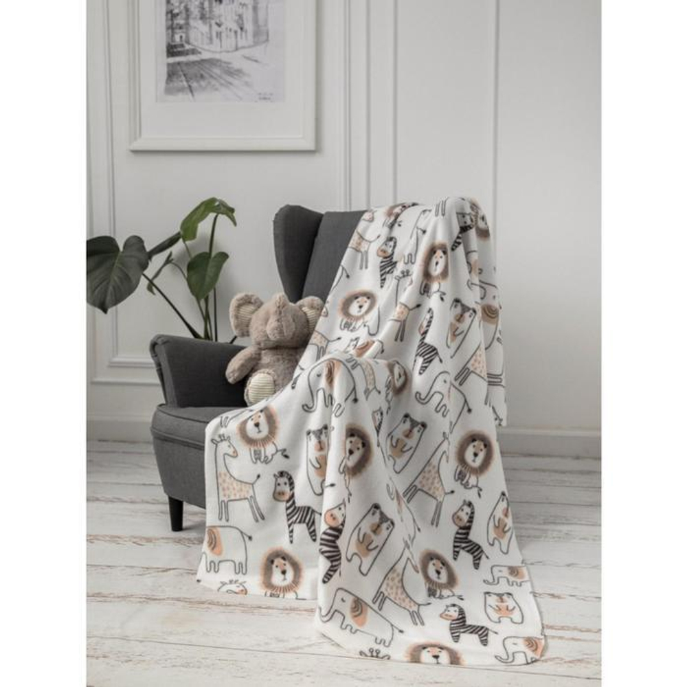 Плед флисовый, 100х140, "Африка"