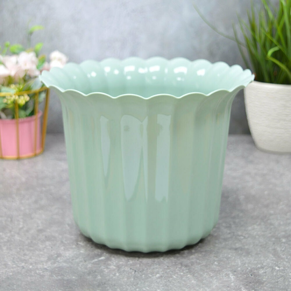 Горшок цветочный "Виола" 3л d213мм h168мм, бледно-оливковый