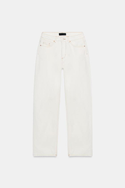 ZARA ДЖИНСЫ Z1975 REGULAR FIT LONG LENGTH С ВЫСОКОЙ ПОСАДКОЙ, БЕЛЫЙ