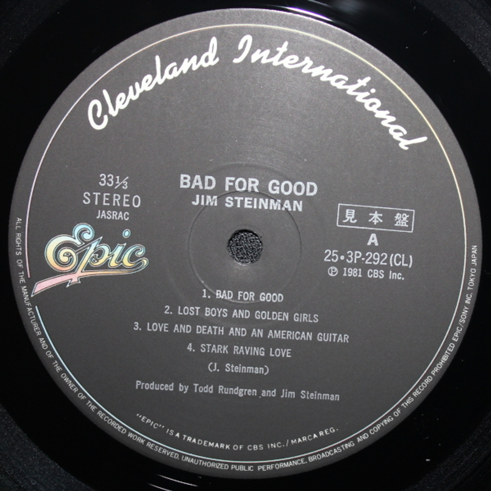 Jim Steinman / Bad For Good (LP+7" Vinyl Single)