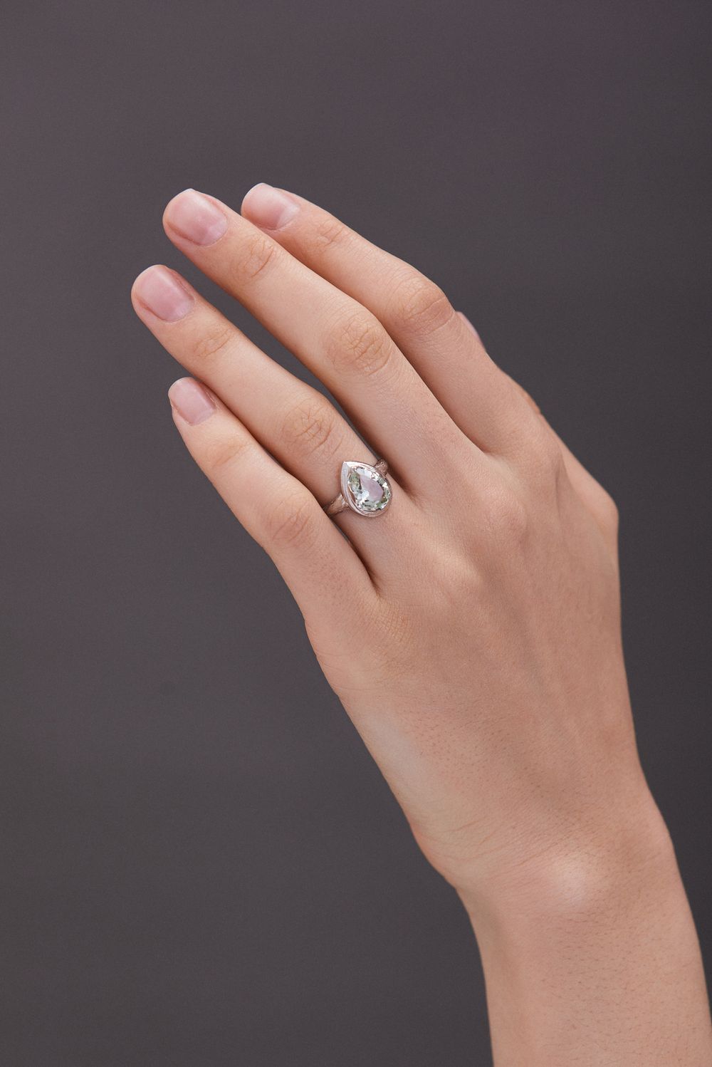 Кольцо Crystal Drop с празиолитом