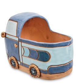 ZLC-103 Кашпо керамическое «Грузовичок» синий