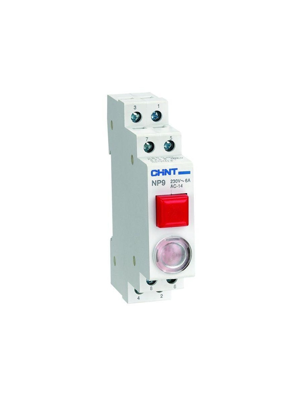 Кнопка модульная NP9-12D3/2 с подсветкой 1НО+2НЗ AC/DC 230В красн. (R) CHINT 584047