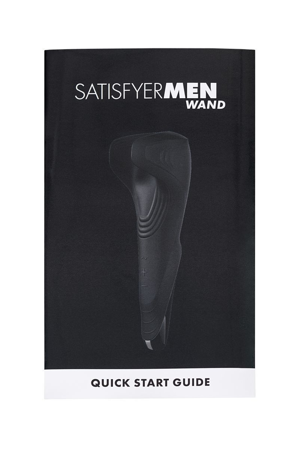 Чёрный нереалистичный мастурбатор с вибрацией Satisfyer Men Wand
