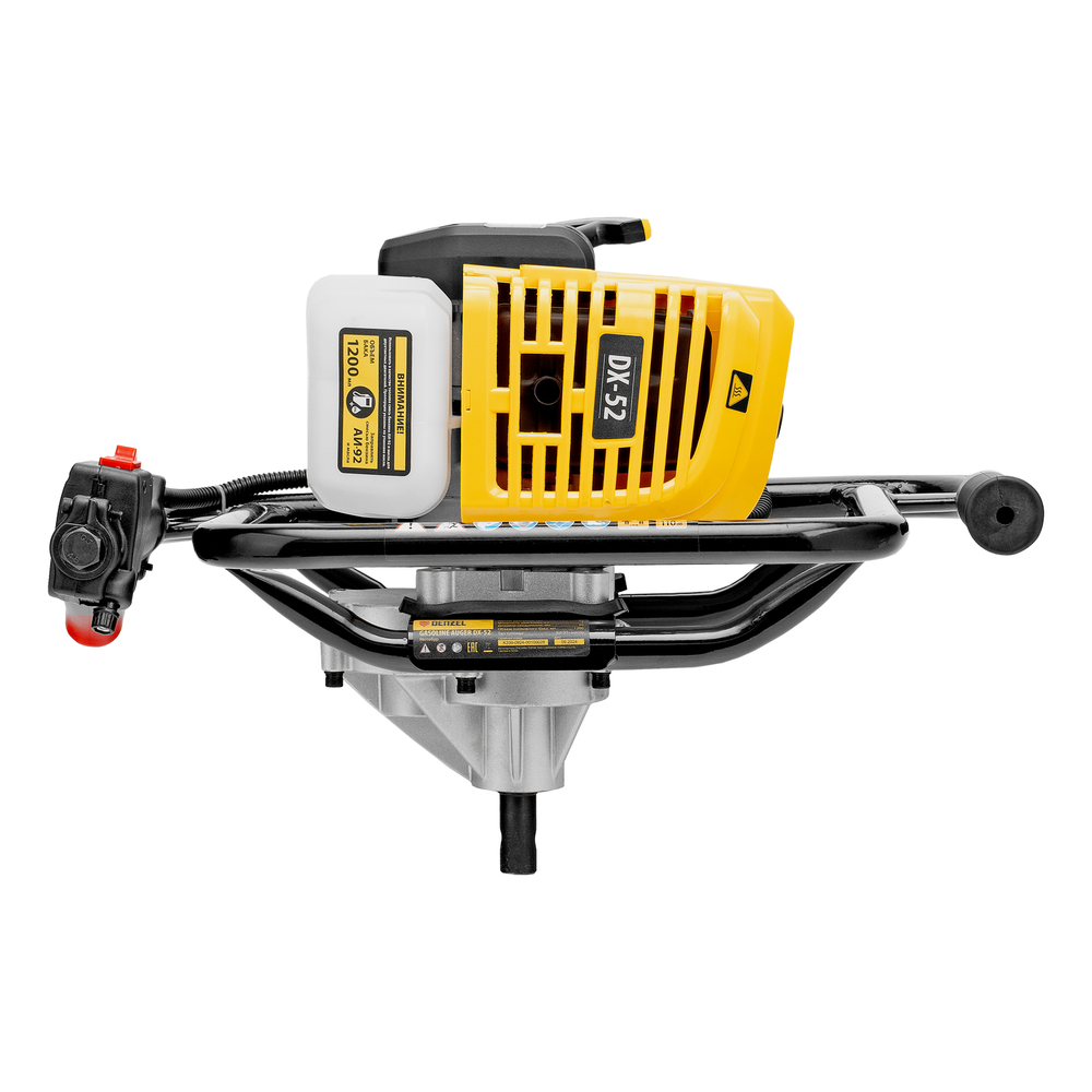 Мотобур DX-52, объём двигателя 52 см3, соединение 20 мм, без шнека// Denzel