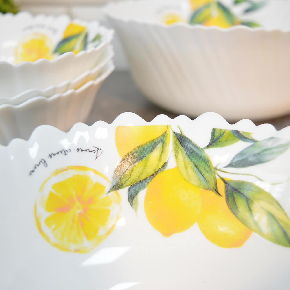 Набор салатников 5 предметов (700мл 18см 4шт, 1200мл 23см 1шт) "Сорренто" стеклокерамика, Jewel