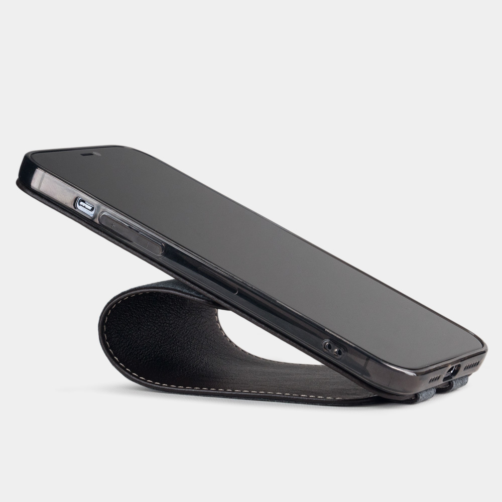 Чехол для iPhone 12 Pro Max из натуральной кожи теленка, темно-коричневого цвета