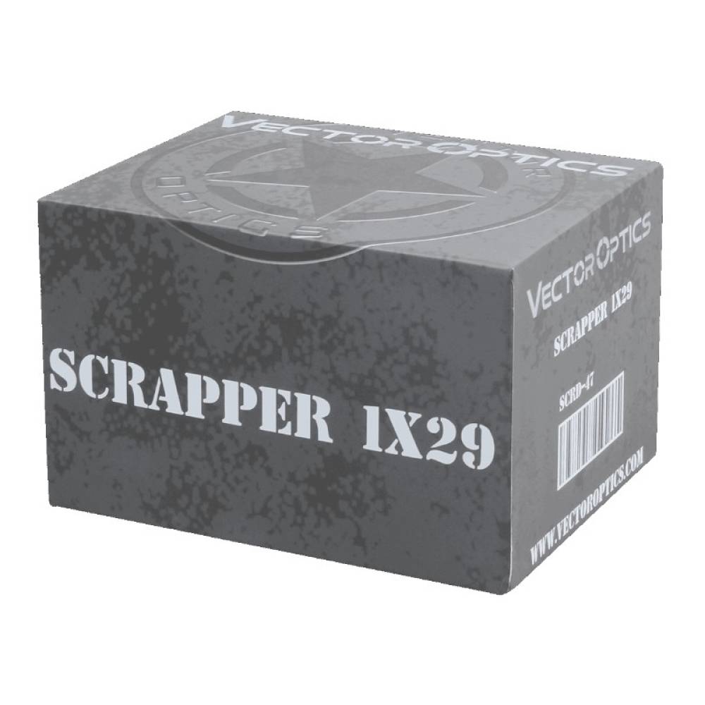 Коллиматорный прицел Vector Optics Scrapper 1x29 (закрытый, объектив 29мм, 2МОА, точка красная, weaver, IP67)