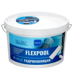 Гидроизоляция обмазочная на основе искусственного каучука для душевых и ванных комнат KIITOS FLEXPOOL, 7кг