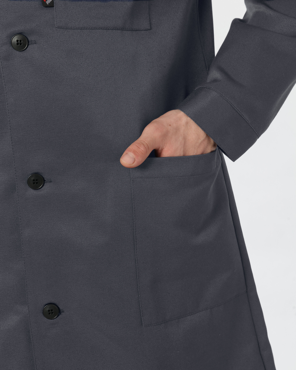 Халат Лигор (тк.Смесовая,210), т.серый/красный