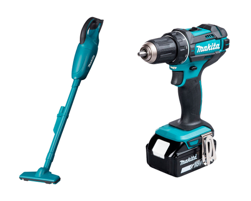 Аккумуляторная дрель-шуруповёрт + пылесос Makita DDF482RME-DCL180Z