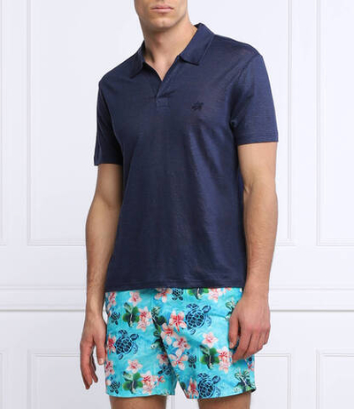 льняное поло Vilebrequin - темно-синий(PYRE9O00)