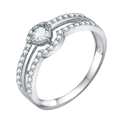 Кольцо из серебра с фианитами