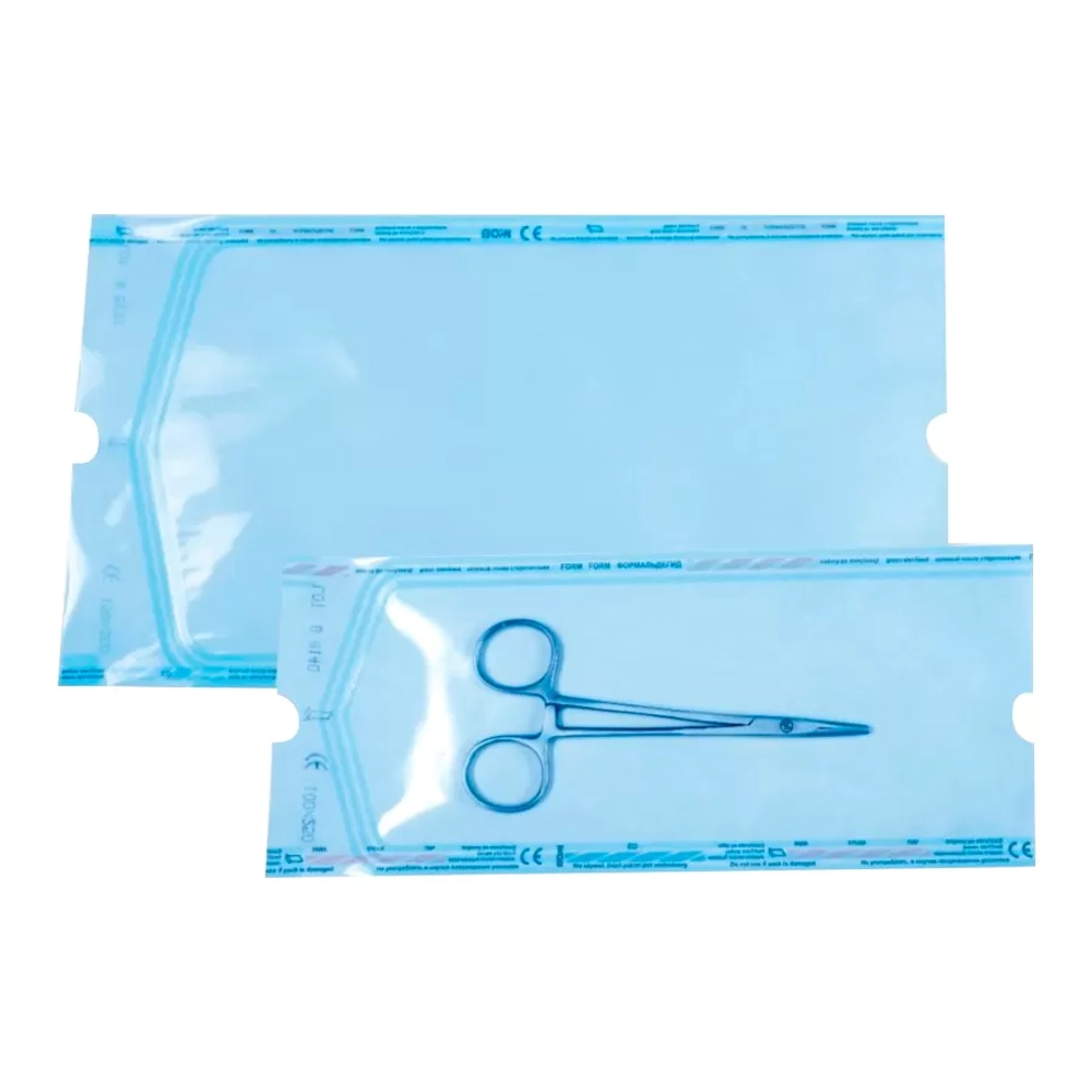 Пакет для стерилизации пар/газ термосвариваемый плоский BOM 150х300 мм 100 шт