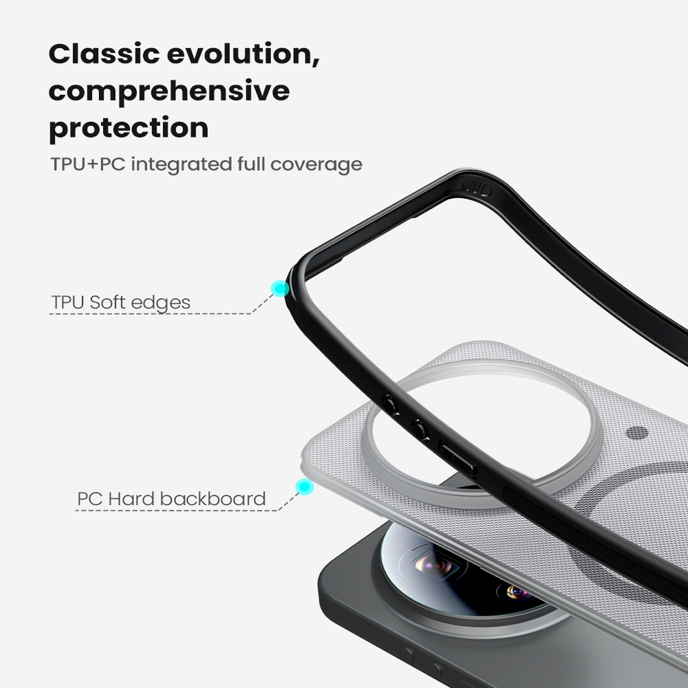 Чехол серый тонированный c MagSafe для Xiaomi 17 Ultra, серия Super Frosted Shield Pro Magnetic (Clear version) от Nillkin