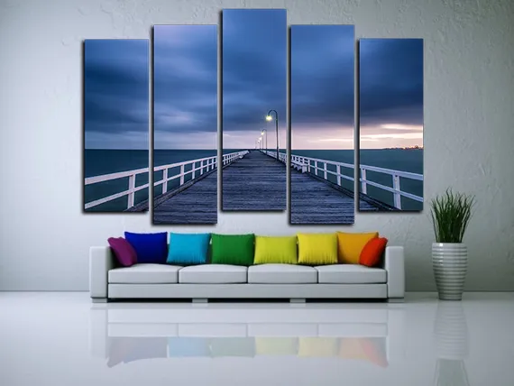 Модульная картина "Фонари на мосту"